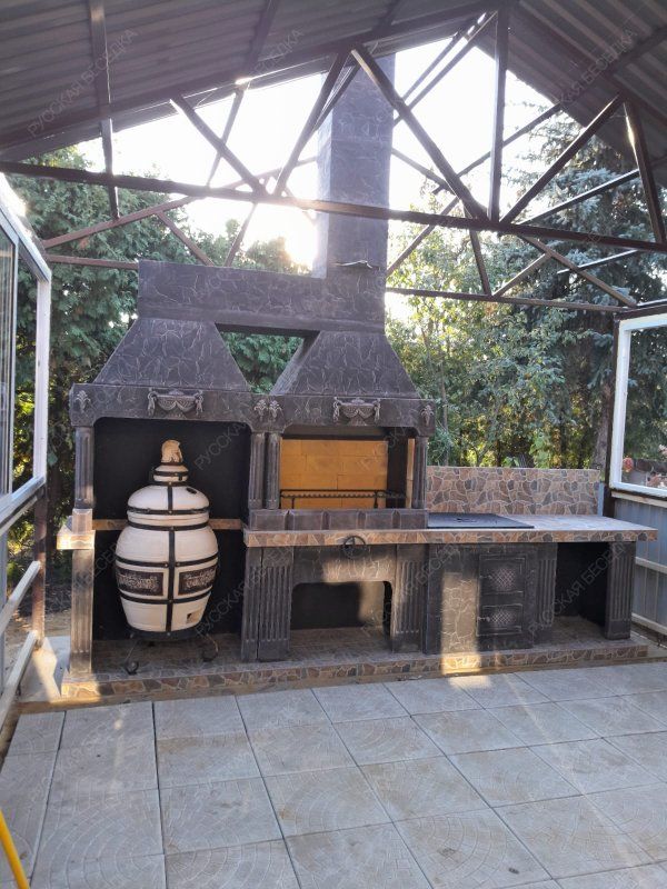Печь № 25 — Новая Печь барбекю с печью под казан