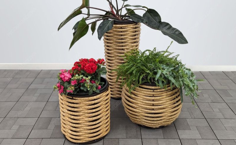 Вазон плетеный DeckWOOD песочный