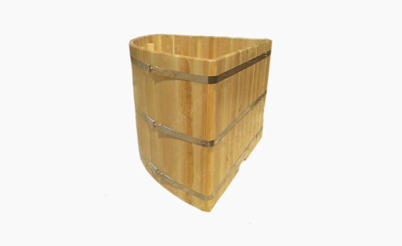 Купель угловая из кедра h120 / 110*110 / 4 см