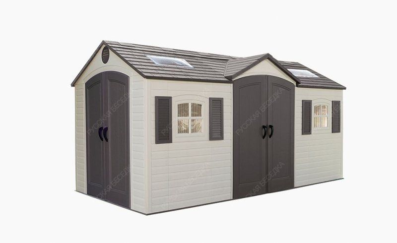 Сарай пластиковый WoodLook 15*8 DD